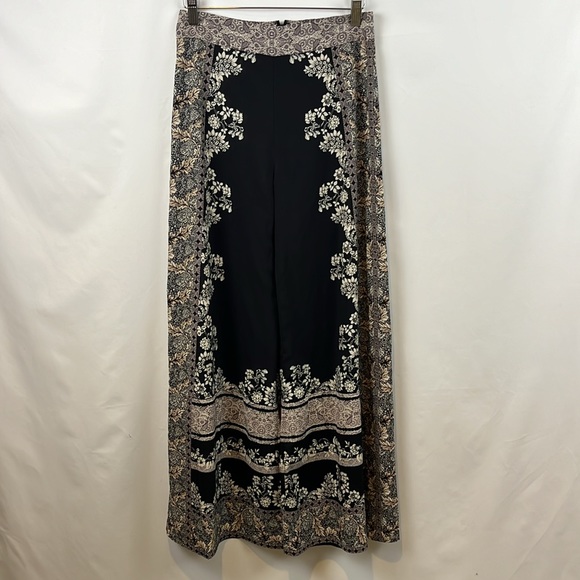 Alice + Olivia Athena Floral Print Wide - Waistband Flared Pants Size 4 - Picture 4 of 13